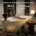 IP65 Waterproof Shower Lamp for Bathroom, Cordless Lamp Rechargeable Battery Operated, 3-Colors Dimmable Wireless Touch Lamp for Bathtub, Shower Light, Bath Light and Relaxing Routines, 1 Pack