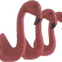 Wowser Set of 3 Nautical 4-Inch Pink Flamingo Cast Iron Wall Hooks