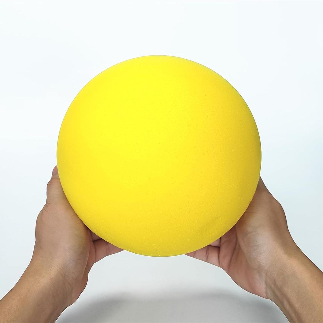 7 Inches Soft No-Noise Foam Ball Sponge Kickball Dodgeball for Indoor Activity (18cm, yellow)