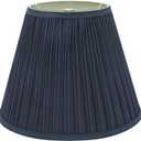 Aspen Creative 33051A, Hardback Empire Transitional Spider Lamp Shade, Mushroom Pleated Stone Blue, 7" Top x 13" Bottom x 10" Slant