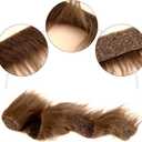 Lusofie Shaggy Plush Faux Fur Fabric Precut Strips 2x60inch Light Coffee Fur Fluffy Fuzzy Craft Fur for Gnomes Beard Santa Claus Hair Dwarf Cosplay Costume DIY Craft Christmas Decoration