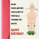2 x Missonemi Funny Birthday Card for Men, Humorous Bithday Gifts Card for Him, Boyfriend Husband Birthday Card, Birthday Card for Dad - YOU'RE ANOTHERYEAR CLOSER TOYOUR BALLS TOUCHING THEWATER