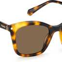 Polaroid womens Pld 4110/S/X Rectangular Sunglasses (Havana/Polarized Copper)