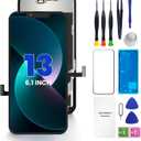 iPhone 13 Screen Replacement, 6.1 inch 3D Touch LCD Display Full HD Repair kit, Digitizer Assembly with Tools Set, Tempered Glass Screen Protector, Waterproof Frame Adhesive