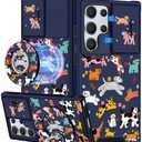 Buleens for Samsung Galaxy S25 Ultra Case - with Ring Stand & Camera Cover Aesthetic Cute Designed for Women Girls Cartoon Kawaii Cool Dog for Samsung S25 Ultra Phone Case Compatible with Magsafe