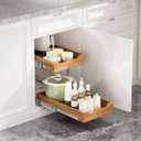 OCG 2 Tier Pull Out Drawers For Cabinets, Double Tier Slide out Wood Cabinet Organizer, Pull Out Shelves for Base Cabinet Organization in Kitchen, Pantry, Bathroom