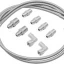 52" 6AN SS Braided Transmission Cooler Hose Lines,for Chevy Ford Mopar GM GMC Buick Cadillac Cars and Trucks Replace 700R4/ TH350/ TH400/ NP-700RTL