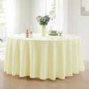 Round Tablecloth 120 Inch Tablecloth 10 Pack Ivory Table Cloths Washable Decorative Polyester TableClothes Cover for Dining Table Banquets Buffet Parties and Wedding