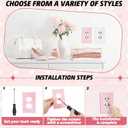 Relaxweex Scalloped Duplex Outlet Covers Wall Plate Room Decor Metal Cute Decorative Outlet Cover for Bedroom Home Decor (Pink)
