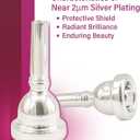 Libretto 12C Trombone Mouthpiece, 2m Silver Plated w/Vacuum Packing, Fits Small Bore Trombone, Alto Trombone & Baritone, Ideal for Beginner, Student, Jazz Player
