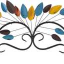Deco 79 Metal Leaf Home Wall Decor Wall Sculpture, Wall Art 43" x 2" x 10", Multi Colored