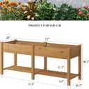 Wooden Raised Garden Bed, Planter Box with Legs, Garden Planter with Divider Bag for Backyard, Patio, Balcony, Planter Stand Box for Herbs and Vegetables (Brown-L)