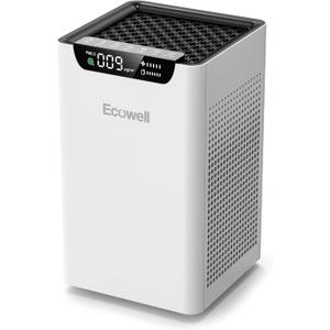 ECOWELL Air Purifiers for Home Large Room Bedroom Fit Up to 1185 Sq Ft Room W/Auto Sensor, Dual Sides Air Intake,True HEPA Filters Capturing 99.97% the Dust Pet Hair Smoke Pollen Odor EAP260, White