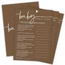 OXRUN Hilarious Baby Shower Games, Baby Family Feud, 30 Double-Sided Fill in Game Cards & 1 Answer Card for Gender Reveal Party Favor Decorations Supplies - A06