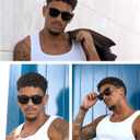 VANLINKER Vintage Square Polarized Sunglasses Men Women Classic Trendy Rectangle Metal Frame Sun Glasses VL9771 (C7-polarized Gradient Brown Lens/Tortoise Frame)