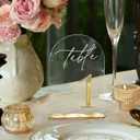 Crystal Clear Acrylic Wedding Table Numbers 1-10 Set, Self-Standing Modern Arched Signs for Reception Seating, Anniversary & Bridal Shower, Elegant Wedding Decor (5x7 Inches)