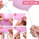 50Pcs Plastic Balloon Sticks with Base, Balloon Holder Sticks Weights for Tying Birthday Parties, Graduation, Holiday, Wedding, Anniversary Decoration