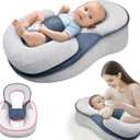 Rootling Baby Feeding Pillow, Anti-Overflow Feeding Pillow for Reducing Spit-Up, Safety Nursing Pillow, Baby Lounger Reflux Wedge Breastfeeding, Removable top and Bottom (Small, Black)