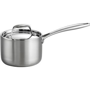 Tramontina Signature Tri-Ply Clad Stainless Steel 1.5-Quart Sauce Pan with Lid, Induction-Ready, Dishwasher-Safe, NSF-Certified, Made in Brazil