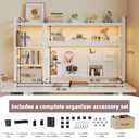 ALZELI Desktop Hutch Bookshelf, 4-Tier Metal Desk Shelf for Top of Desk