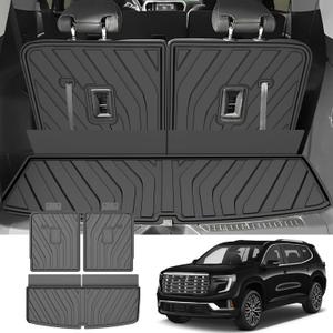 for 2023 Acadia Cargo Liners & Backrest Mat: Fit for 2017-2023 GMC Acadia All Weather Cargo Tray Compatible with 2021 2022 2023 GMC Acadia Denali Accessories