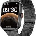 TOOBUR Smart Watch for Women, Android and iOS Phones Compatible, Fitness Tracker, Running Step Counter Smartwatch, Sleep/Heart Rate Monitor Health Watch, Answer/Make Calls, IP68 Waterproof, Black