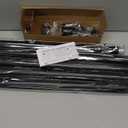 Zeerobee Curtain Rods for Windows 48 to 84, Black Curtain Rod, Adjustable 1 Inch Heavy Duty Outdoor/Indoor Modern Drapery Pole, 32"-86"