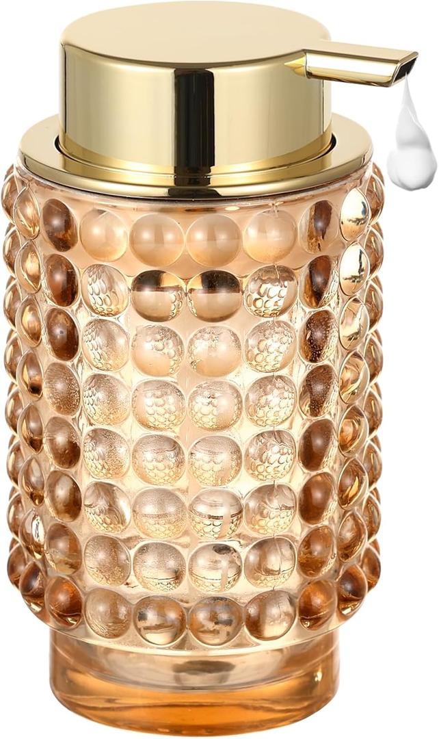 Glass Foaming Hand Soap Dispenser for Bathroom Decor with PumpFoam Type/Amber