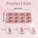 2 x 2PCS Easter Bunny-Eggs Silicone Molds 3D Eggs Chocolate Molds Easter Rabbit Candy Molds for Fondant Jelly Pudding Manual Soap Making of Easter Party Decoration