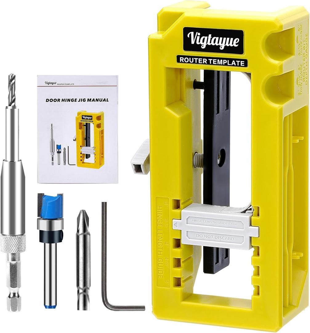 Door Hinge Jig, Door Hinge Mortiser, Router Template Fits for Door Hinges from 3 to 5 Length and Types of Sqaure, Radius 1/4 or Radius