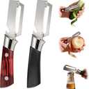 3 x Multifunctional Vegetable Peeler, 2 in 1 Stainless Steel Fruit Veggie Peeler, Handheld Potato Peeler Knife with Bottle Opener Kitchen Tool for Peeling Carrrot Pineapple Pumpkin Papaya(2 Pack)