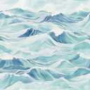 Abstract Ocean Waves Peel and Stick Wallpaper, Blue Watercolor Coastal Self-Adhesive Vinyl Wallpaper for Home Decor 17.7" x 118"