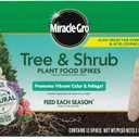 Miracle-Gro Tree and Shrub Plant Food Spikes, For Deciduous, Flowering and Evergreen Trees, 12 Spikes