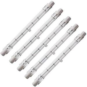 CTKcom 300 Watt 4.6 Inch T3 Halogen Bulbs (5 Pack) - J Type 118mm R7S Double Ended Halogen Bulbs Filament Flood Lights Quartz Tube Lamps 120V