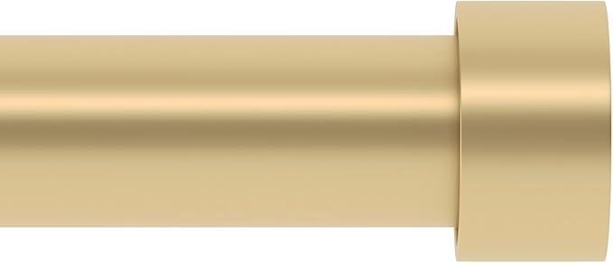 Gold Extra Long Curtain Rod 30 to 240 inch, Heavy Duty Curtain Rods for Windows with Modern End Caps, 1 inch Drapery Rods Set for Outdoor Patio, Adjustable Curtain Rod for Room, Gold