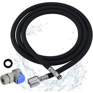 Black Kitchen Faucet Hose Replacement M15*1MM X G1/2, 59-inch Nylon Hose with Quick Connect