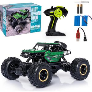 Green RC Trucks Remote Control Car 1:14 Off Road Monster Truck,Metal Shell Crawler,2.4Ghz 20km/h High Speed All Terrain Hobby Truck