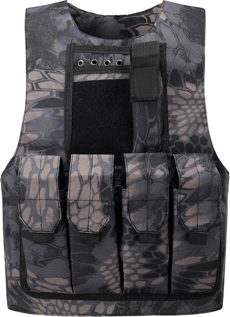 UNIVIVO Kids Tactical Vest Youth Army Costume for Boys Girls 8 10 12 14 Outdoor Airsoft Game