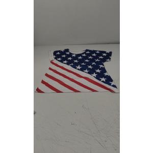 Women American Flag Shirt Independence Day Patriotic T-Shirt 4th of July Tees Shirts USA Flag Star Stripe Tops, L