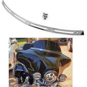 Areyourshop Slotted Batwing Windshield Trim For Harley Touring Electra Street Tri Glide 1996-2013 Chrome