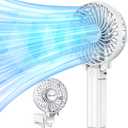 VersionTECH. Portable Handheld Fan, Powerful+Durable+4000mAh+180 Foldable, Mini Table Fans with USB Rechargeable Battery Operated Cooling Accessories for Personal Use, Travel, Office White