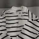 ZESICA Women's 2 Piece Sets Fall Casual Striped Long Sleeve V Neck Knit Sweater Tops and Wide Leg Pants Lounge Matching Set (White), L