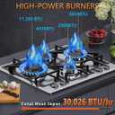24 inch Gas Cooktop, Bulit-in Gas Stove Top with 4 Burner, NG/LPG Convertible Cooktops, Dual Burner Propane Cooktop with Thermocouple Protection, Stainless Steel