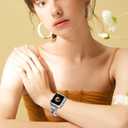 Dilando Cool Chain Metal Silver Band Compatible with Apple Watch 38mm 40mm 41mm Women Men, Stainless Steel Bracelet Bling Case for Iwatch SE & Series 8 7 6 5 4 3 2 1 (Silver, 38mm)