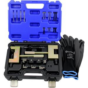 Kuntech Engine Timing Chain Removal Installer Tool Kit Compatible with Mercedes Benz M271 M272 M273 M274 M276, Camshaft Riveting Tool Kit with Carrying Case & Gloves