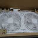 shinic 9" Twin Window Fan with 180°+90° Rotatable Fans, 2-Speeds, Vertical Window Fan with Rigid & Accordion Expanders, Width Adjustable (21.65" to 33.27"), Ideal for Home, Kitchen, Bedroom, Office