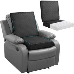 BALAPET Recliner Cushions for Long Sitting, Egg Crate Foam Recliner Cushion for Elderly Reduces Muscle Fatigue and Provides Air Flow, Extra Large Non-Slip Seat Cushion with Back Support(20*20*4in) (Black)