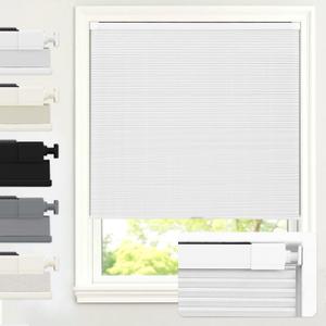 AOSKY No Drill Cordless Blackout Cellular Shades, 49" W x 64" H, White | No Tools Honeycomb Blinds for Indoor Windows, Free-Stop Blackout Shades for Home, Thermal Insulated, Noise Reducing