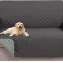 U-NICE HOME Loveseat Sofa Cover Reversible Couch Cover for Dogs with Elastic Straps Water Resistant Furniture Protector for Pets Couch Cover for 2 Cushion Couch (Loveseat, Dark Grey/Light Grey)