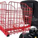 Foldable Folding Scooter Rear Basket for Golden & Pride Mobility Scooters & Powerchairs (Only Works with Scooters & Power Chairs Equipped with 1" x 1" Hitch Receiver) (Red)